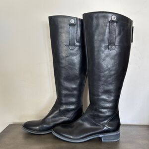 Franco Sarto L-Becky Black Leather Knee-High Riding Boots Women’s Size 9 EUC